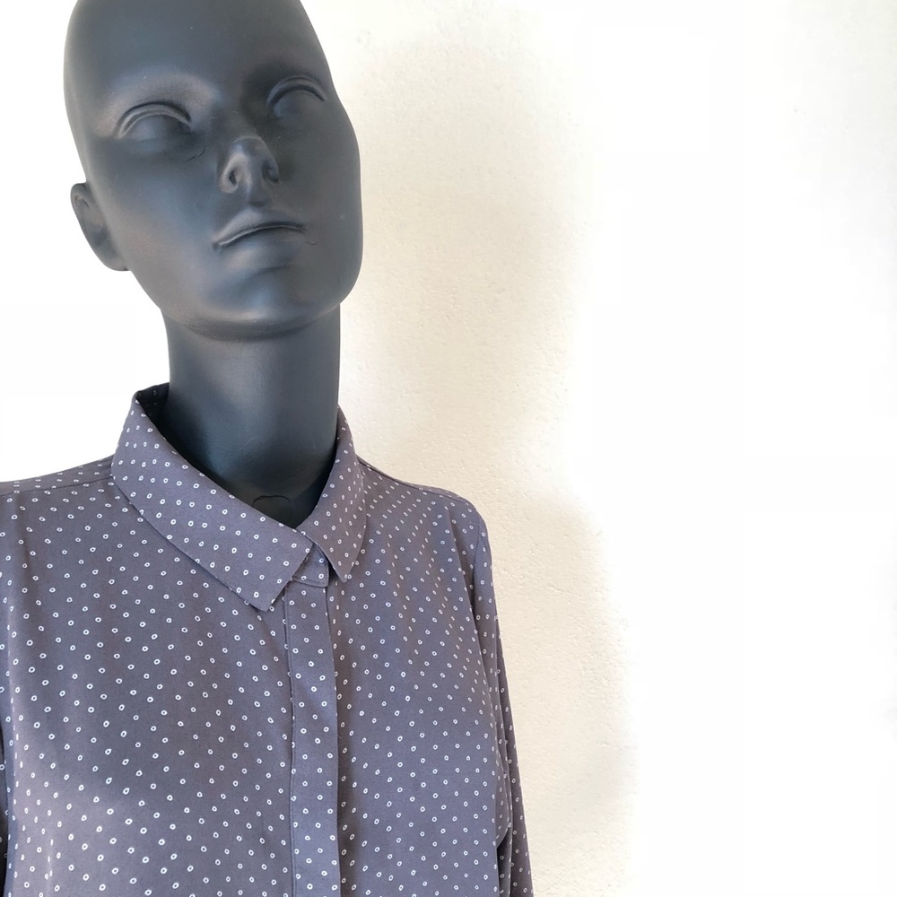 Apt. 9 Polka Dotted Grey Blouse - Size S